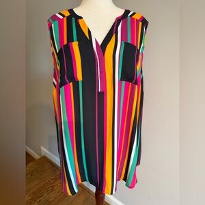 Torrid Harper Multi-Stripe Georgette Tank - Torrid Size 3 (22-24, 3X)